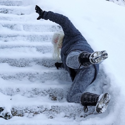 falling in snow